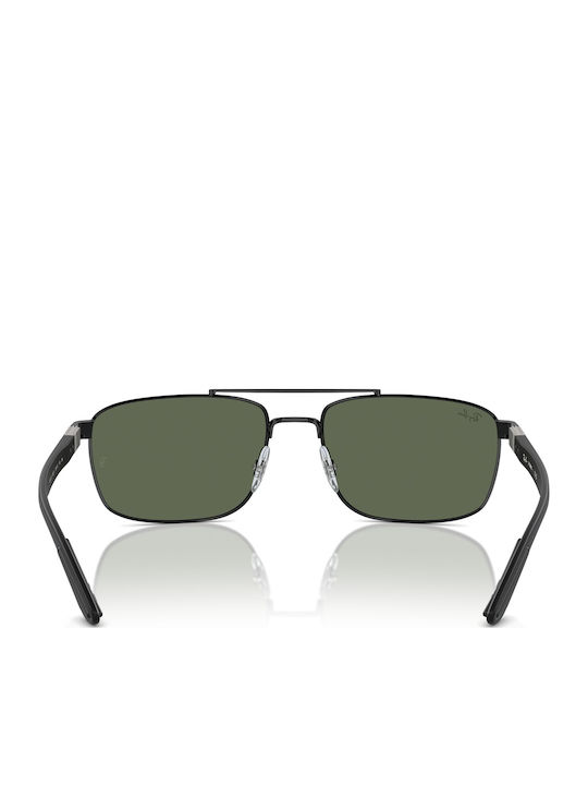 Ray Ban Herren Sonnenbrille mit Schwarz Metall Gestell und Grün Linse RB3737 002/71