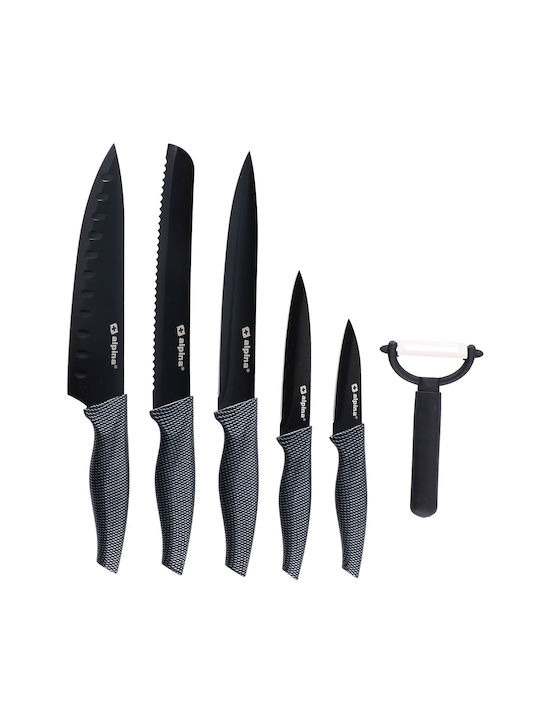 Alpina Appliances Black Knife Set from Stainless Steel 6pcs