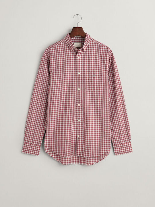 Gant Men's Shirt Cotton Checked Red