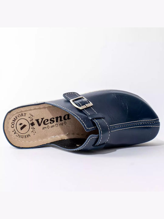 Vesna Leder Anatomisch Clogs Blau