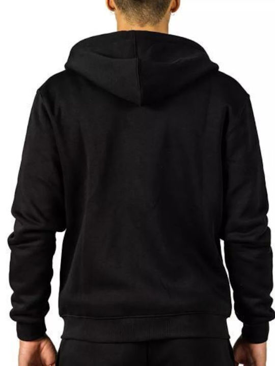 GSA Men's Sweatshirt Jacket with Hood and Pockets Black