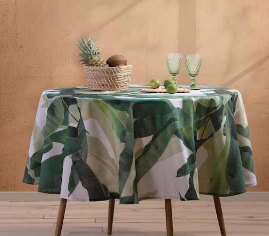 Nef-Nef Homeware Tablecloth Cotton Tropicana Green 180x180cm