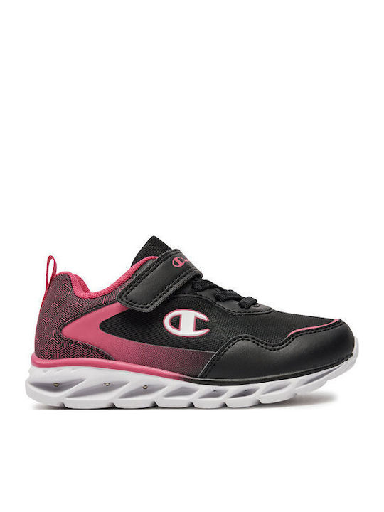 Παιδικά Sneakers με Σκρατς & Φωτάκια Μαύρα