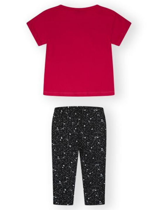 Canada House Kids Set with Leggings Summer 2pcs Black-red