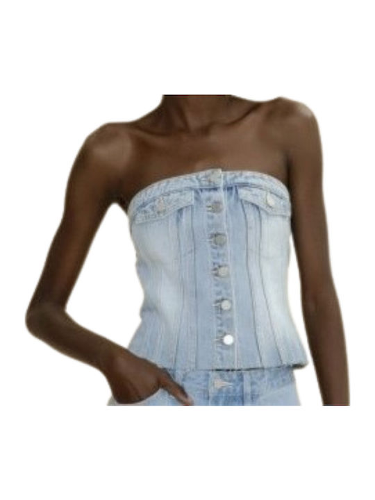 Top Crop Albastru