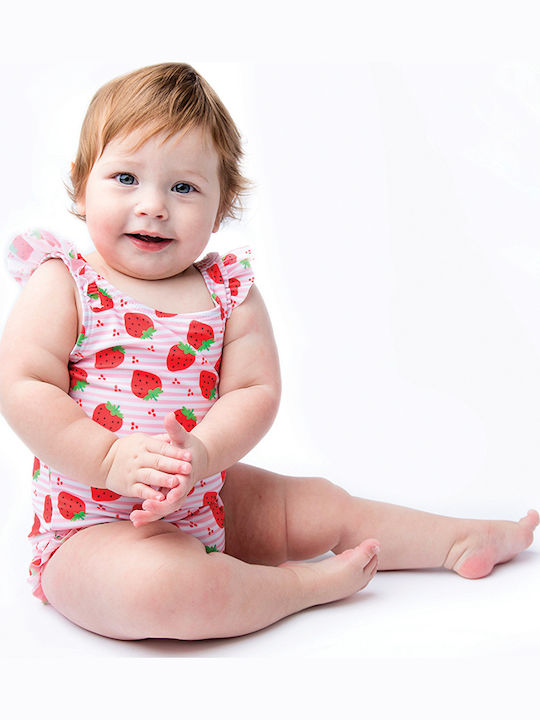 Zoocchini Kids Swimwear One-Piece with Hat Red