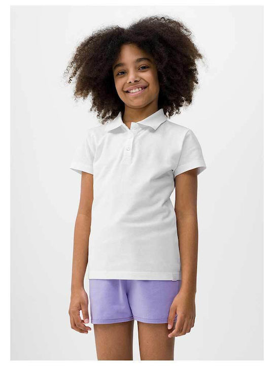 4F Kids Polo Short Sleeve White