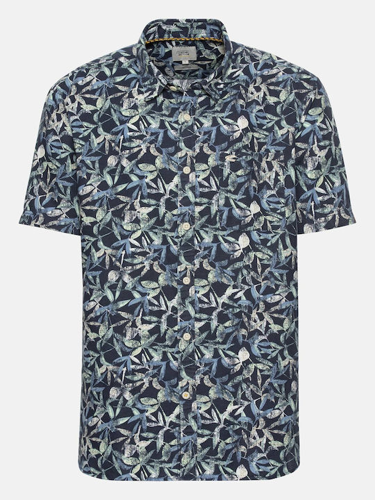 Short-sleeved Linen Shirt Blue