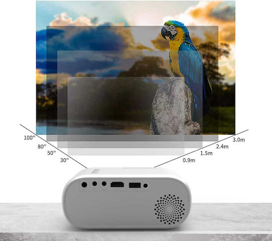 Zenwire D300S 9087689 Mini Projector LCD HD Λάμπας LED με Wi-Fi και Ενσωματωμένα Ηχεία