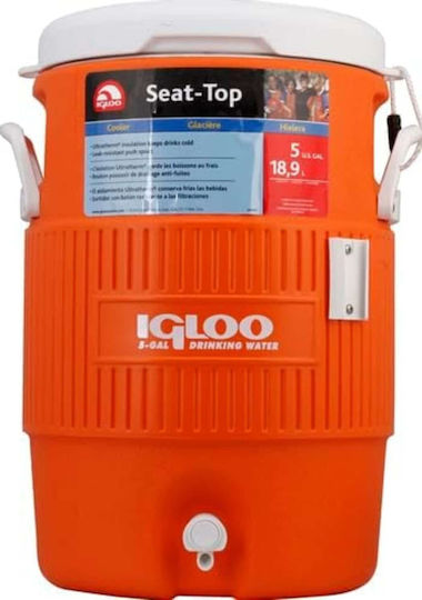 Igloo Seat Top Container with Faucet Thermos Plastic 19lt Orange