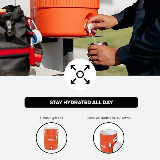 Igloo Seat Top Container with Faucet Thermos Plastic 19lt Orange