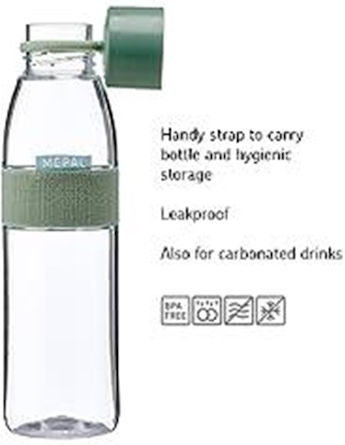Mepal Kids Water Bottle with Straw Non Spill 500ml (Various Designs/Colours)