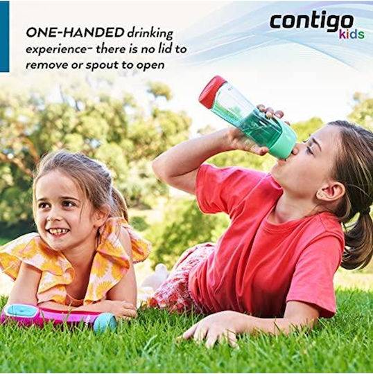Contigo Детска Пластмасова Детска Бутилка за Вода Non Spill Син 500ml