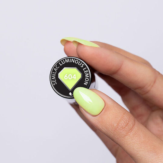 Semilac Semi-permanent varnish 604 Luminous Lemon 7 Ml