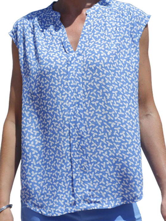 Pomodoro Women's Blouse with V Neckline Floral Ciell