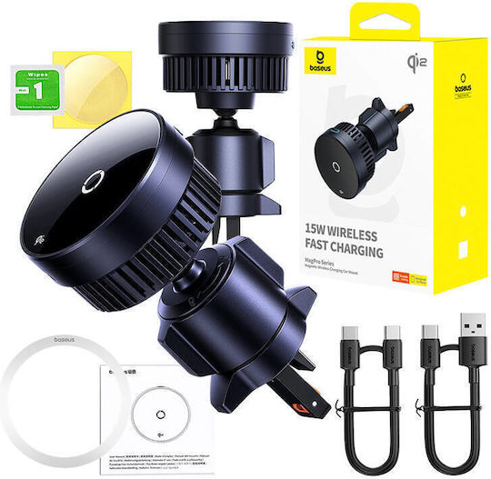 Baseus MagPro 15W Qi2.0 Auto Handyhalterung mit Magnet und Kabelloses Laden Schwarz
