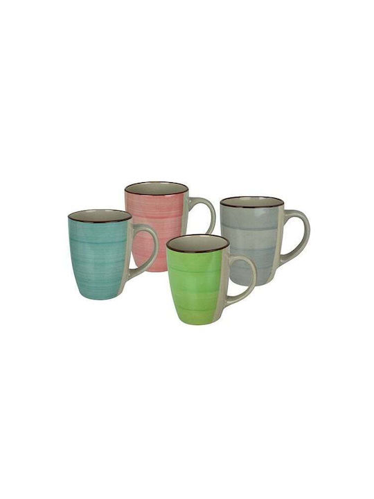 Cană Ceramică Multicoloră 270ml 4buc