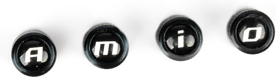 AMiO Car Tire Valve Caps Black 4pcs