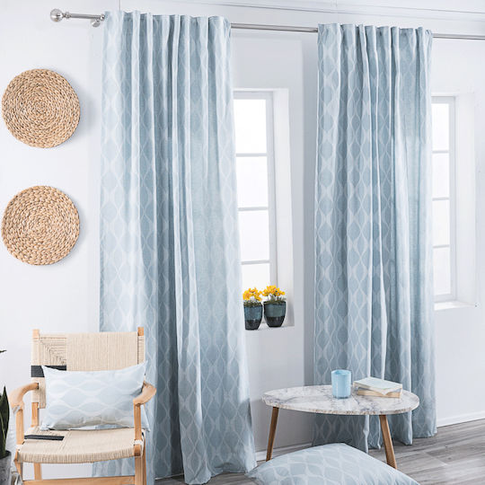 Teoran Curtains With Pencil Pleat Light Blue 140x275cm