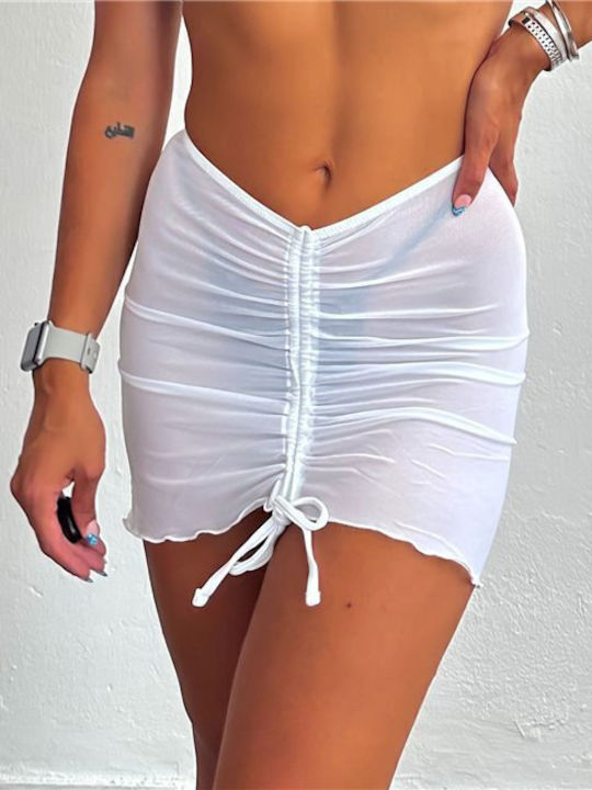 Chica Γυναικεία Φούστα Παραλίας σε Λευκό χρώμα