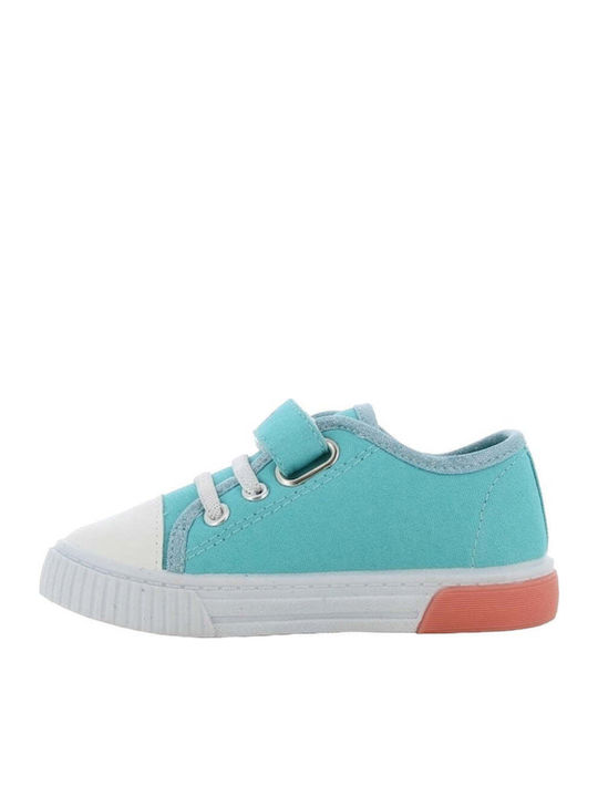 Frozen Παιδικά Sneakers Ανατομικά με Σκρατς & Φωτάκια Τιρκουάζ