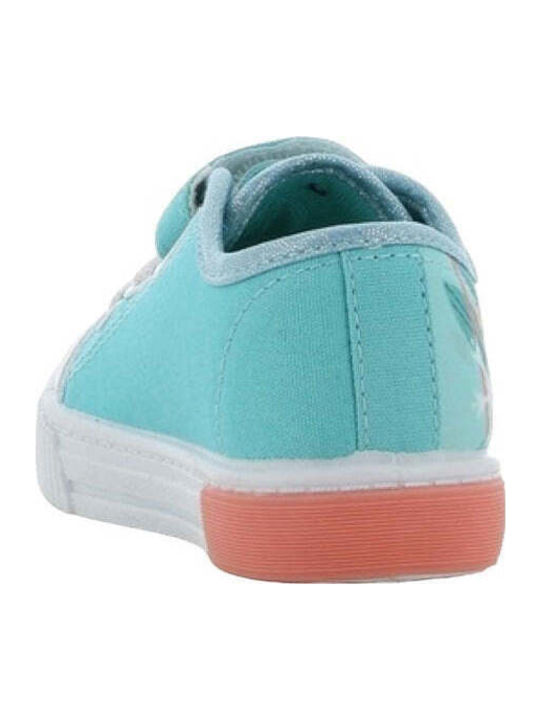 Frozen Παιδικά Sneakers Ανατομικά με Σκρατς & Φωτάκια Τιρκουάζ