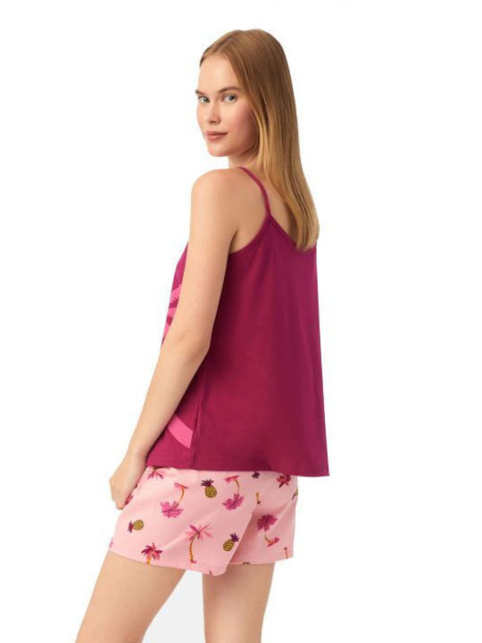 Minerva Sommer Damen Pyjama-Set Baumwolle