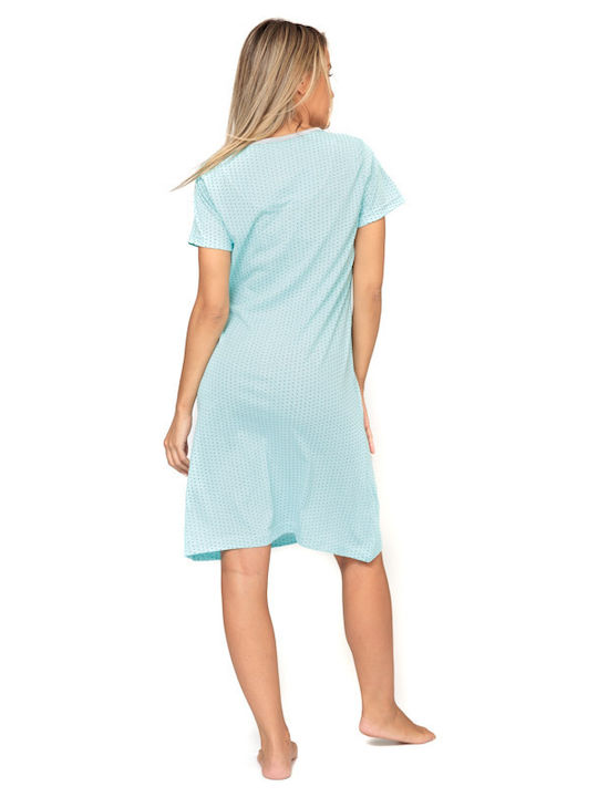 Summer Women's Nightdress Light Blue