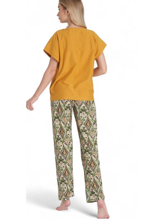 Pijadore Summer Women's Pyjama Set Yellow