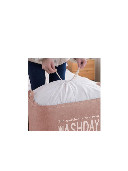 ATBQ66A Кош за Пране Текстилен Сгъваем 70л 44x33x53см Розов
