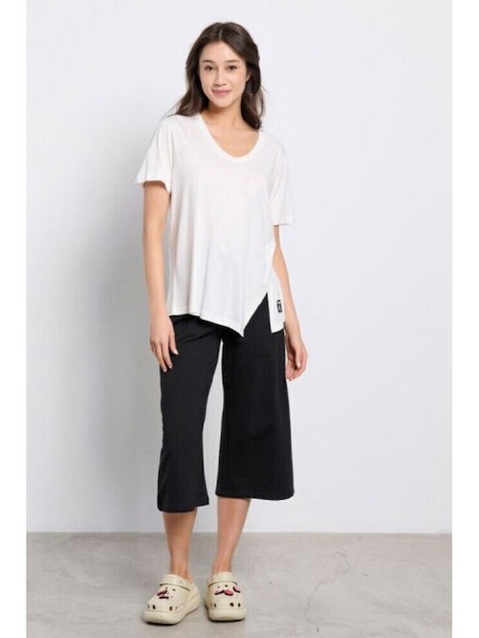 Damen Jogginghosen Capri Schwarz