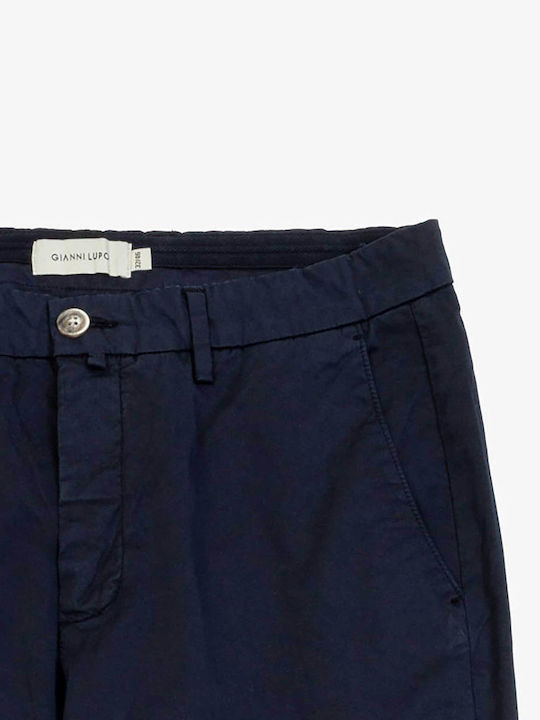 Gianni Lupo Herrenhose Chino in Normaler Passform Deep Blue