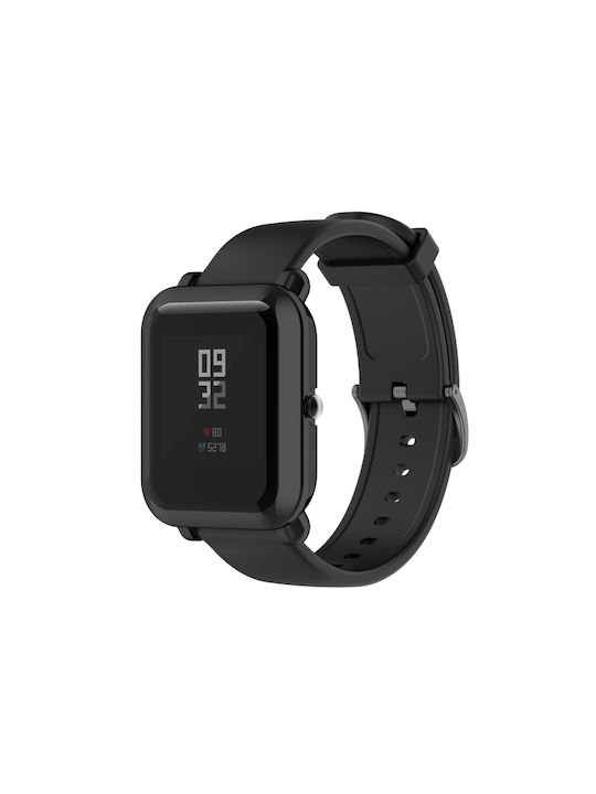 Full Coverage Θήκη Σιλικόνης σε Μαύρο χρώμα για το Amazfit Pop