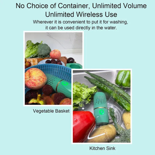 Purificator portabil profesional Purificator portabil de tip capsulă verde Tip de sterilizare automată Sterilizare dezinfecție Purificator de curățare a alimentelor Fructe legume carne Carne Rezistent la apă Wirel Charging