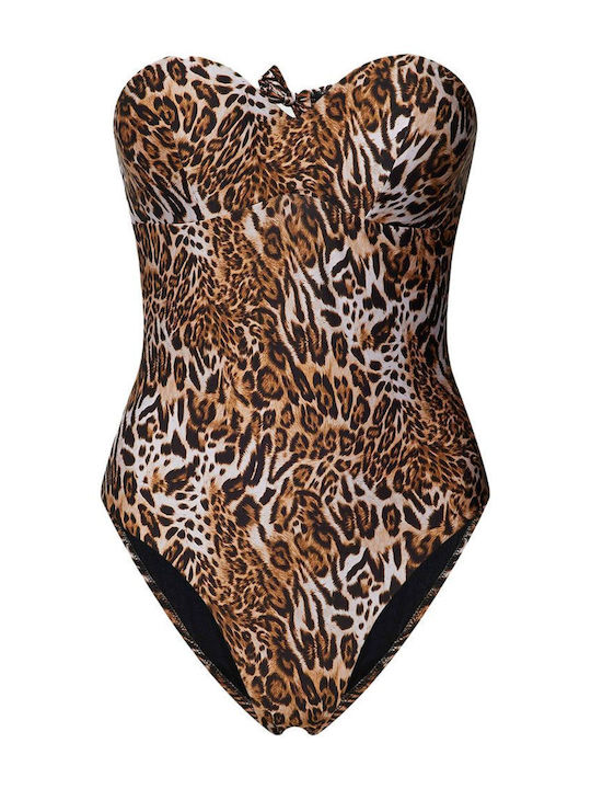 Ολόσωμο Μαγιό Animal Print Καφέ