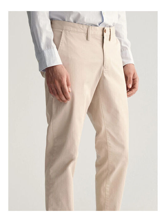 Trousers Chino Elastic in Slim Fit Cream