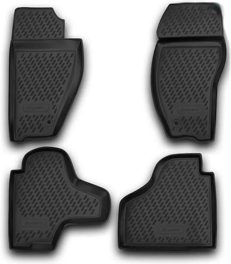 Novline Set of Front and Rear Mats 4pcs Tray Type for Jeep Cherokee 2007-2012 Black