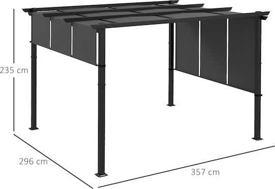 Garden Pergola Gazebo Pergola in Grey Colour 350x350cm