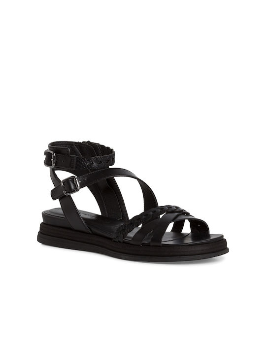 Tamaris Damen Flache Sandalen in Schwarz Farbe