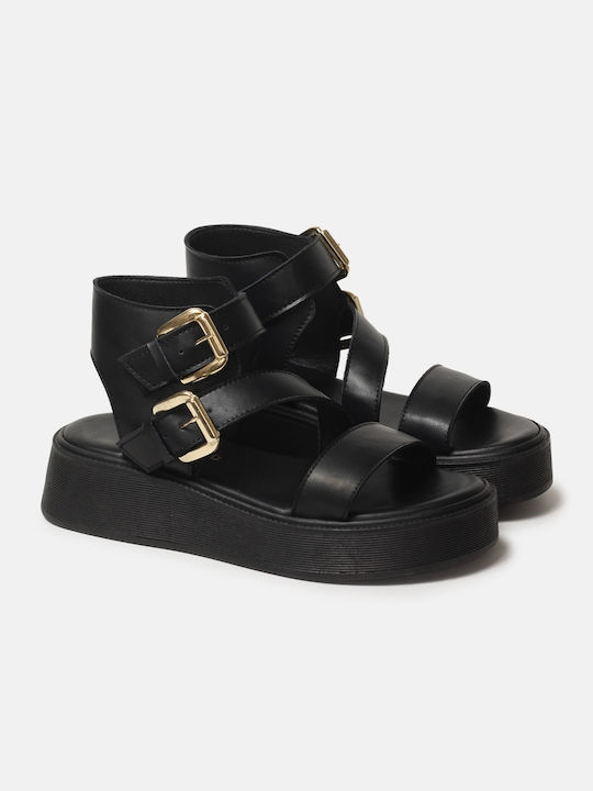 Carad Shoes Din piele Sandale dama Pantofi cu platformă în Culoarea Negru