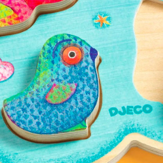 Wooden Kids Peg Puzzle Toucanco for 1+ Years 5pcs Djeco