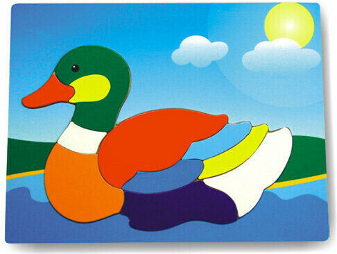 Ξύλινο Παιδικό Puzzle Σφηνώματα Ξύλινο Puzzle Πάπια για 2+ Ετών 11pcs Anelixi