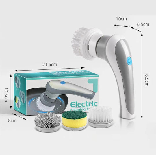 Plastic Cleaning Brush with Handle Gray
