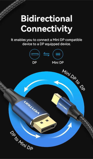 Vention DisplayPort Cable Male - Mini DisplayPort Male 1.5m Blue