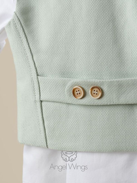 Angel Wings Baptism Suit for Boys Multicolour 5 Pieces