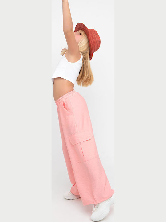 Kinder Schlaghose Cargo Stoff Rose