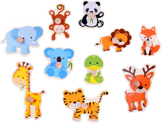 Wooden Kids Puzzle Pegged 10pcs Jokomisiada