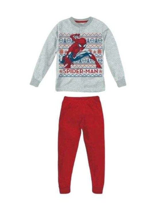 Spiderman Pijama pentru copii De iarnă De bumbac Grey/red