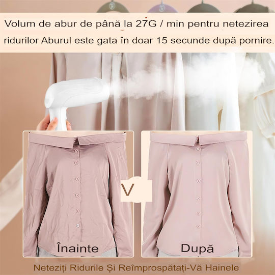 Esino LC 201 Aparat de călcat cu abur pentru haine de Mână 1500W cu rezervor 300ml Alb