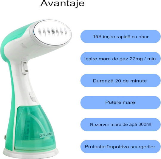 Esino LC 201 Aparat de călcat cu abur pentru haine de Mână 1500W cu rezervor 300ml Verde